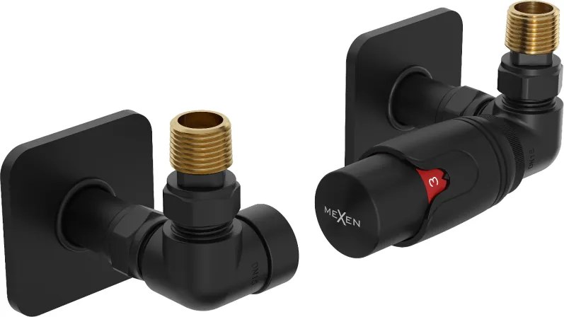 Mexen G00 set termostatico assiale con copertura S, nero - W903-900-909-70
