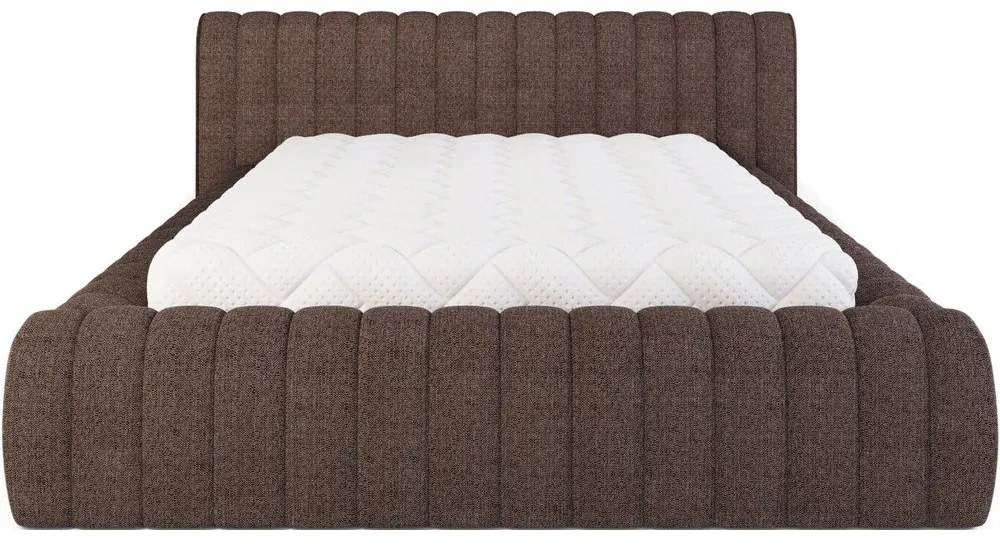 Letto matrimoniale imbottito marrone con contenitore e rete inclusi 180x200 cm Carilla – ELTAP