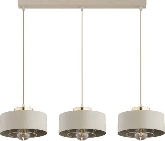 Brilagi - Lampadario a cavo SPRING 3xE27/60W/230V beige/oro