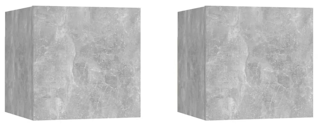 Armadietti a parete per tv 2 pz grigio cemento 30,5x30x30 cm