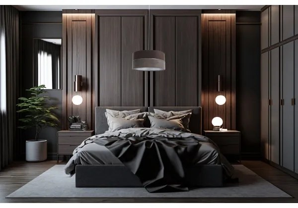 Lampadario a sospensione con filo TWIST 1xE27/60W/230V marrone/argento