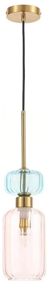 Lampadario a sospensione con filo MOLLY 1xE14/40W/230V diametro 12 cm oro/rosa/blu