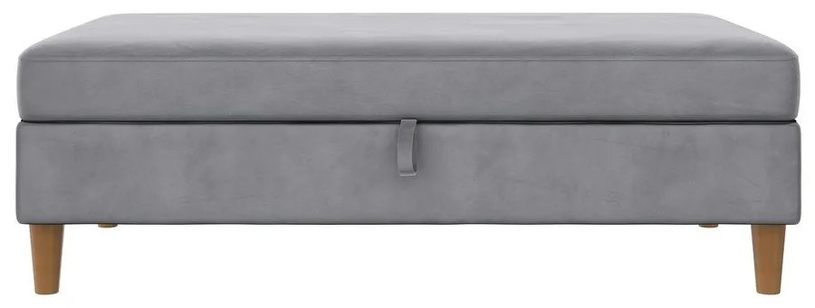 Poggiapiedi in velluto grigio chiaro Lilly - Støraa