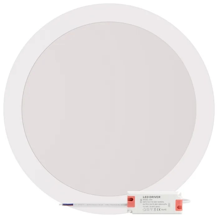 Plafoniera LED Rotonda 30W 3.000lm no Flickering Ø300mm Colore  Bianco Naturale 4.000K