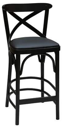 Sgabello da bar bistrot massello di faggio nero H65 MARCEL