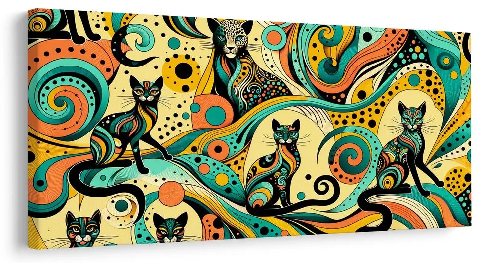 Quadro su tela – Gatti colorati