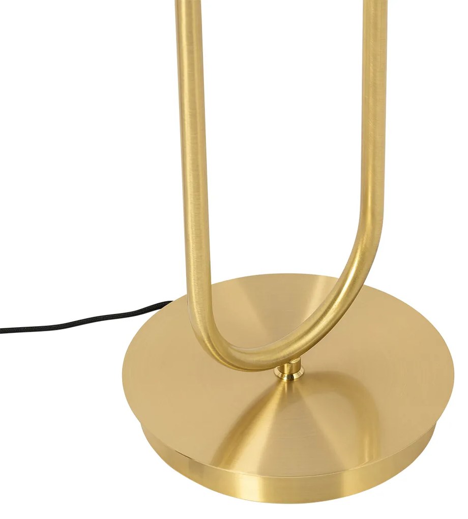 Lampada da terra Art Déco oro con vetro 2 luci - Laura