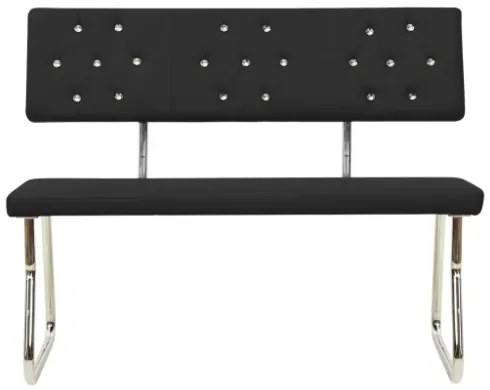 Panca 110 cm Nera in Similpelle