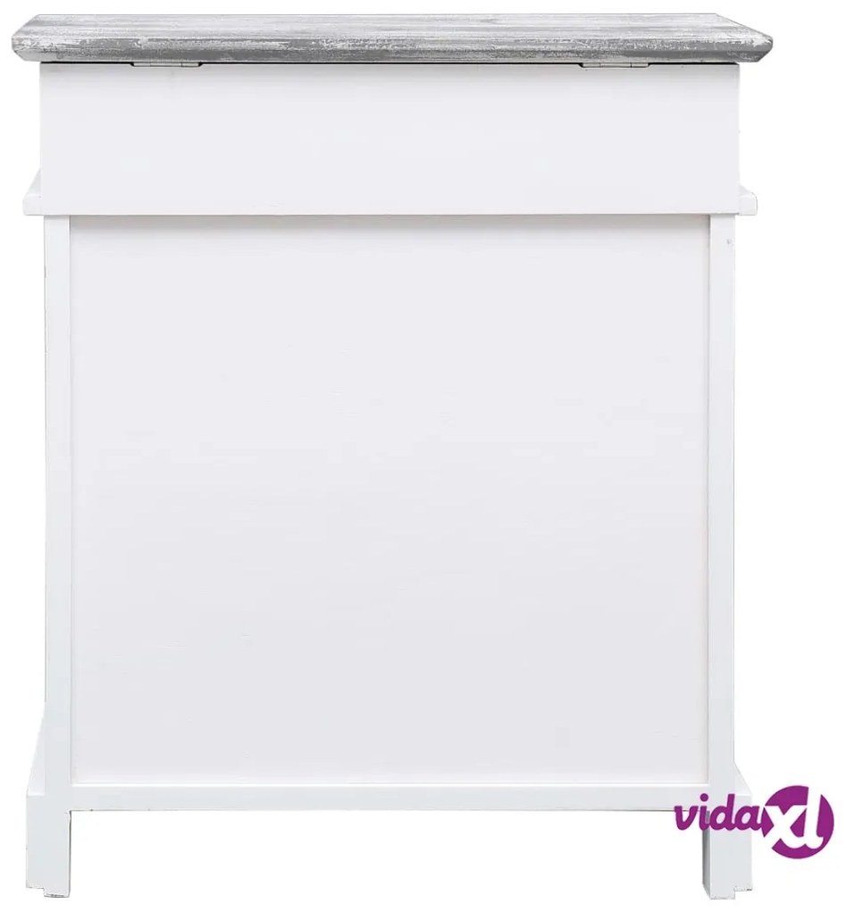 vidaXL Scarpiera Grigia 50x28x58 cm in Legno di Paulownia