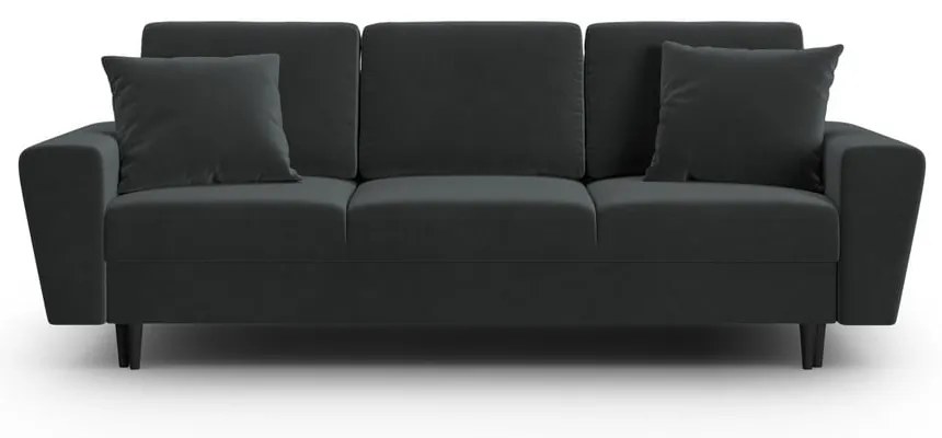 Divano grigio scuro allungabile e con contenitore con rivestimento in velluto 235 cm Kyoto – Cosmopolitan Design