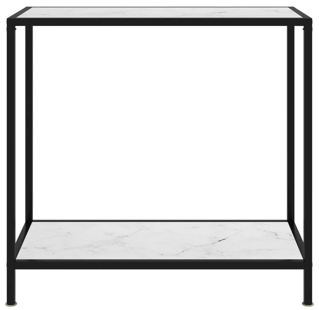 Tavolo consolle bianco 80x35x75 cm in vetro temperato