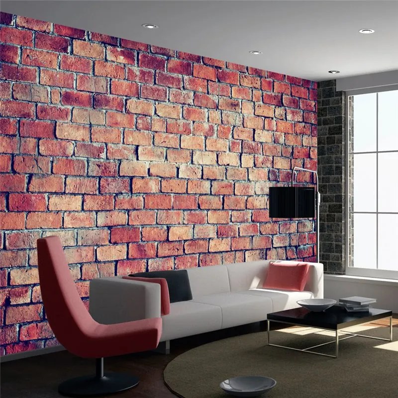 Fotomurale  Brick  puzzle  Colore Rosso, Dimensioni e Misure 250x175