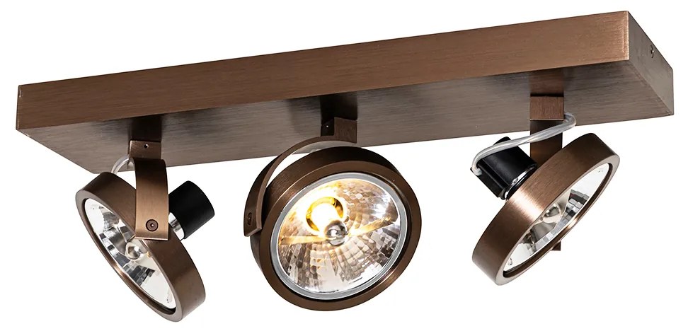 Faretto di design bronzo scuro 3 luci orientabile e inclinabile - Go