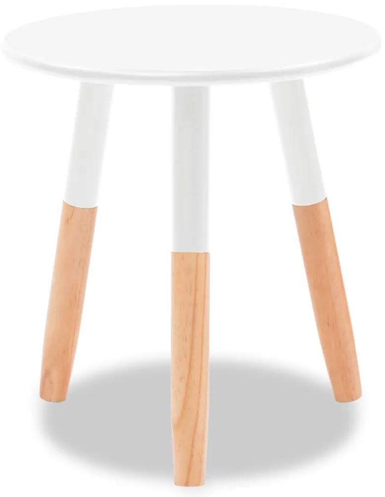 Set tavolini 2 pz in legno massello di pino bianchi