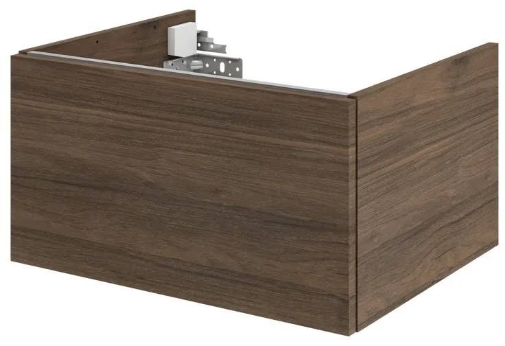 Mobile da bagno sospeso sotto lavabo L 60 x H 35 x P 48 cm noce, 1 cassetto Neo, Maniglie acquistabili separatamente