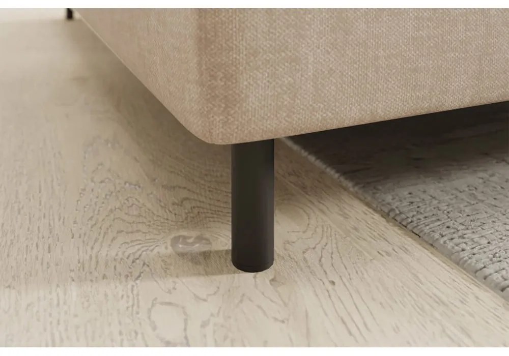 Divano angolare beige allungabile/con contenitore (con penisola a sinistra/a L) e rivestimento in velluto Barea – ELTAP