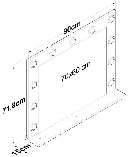 Specchio da parete con mensola RANI 90x71,8 cm bianco