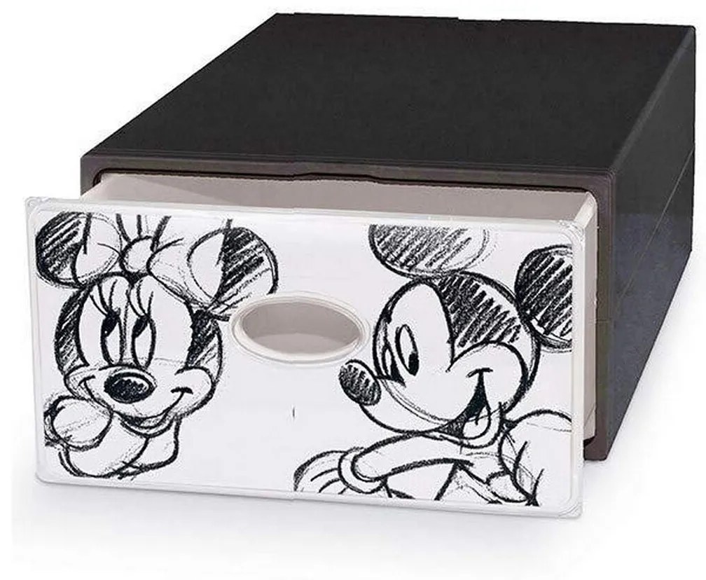 Cassettiera Domopak Living Mickey & Minnie Plastica Grigio scuro (28 x 40 x 15 cm)