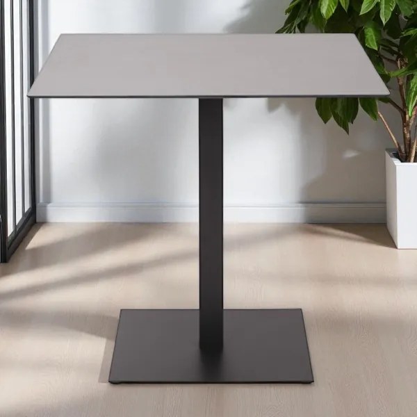 Tavolo quadrato da bar pub ristorante per esterno 80x80 cm piano in HPL Cemento H 74