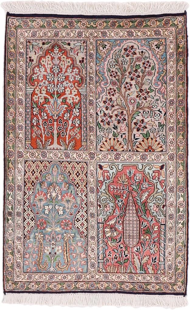 Cashmere Silk Tappeto 60 x 90 (Iran) Annodato A Mano
