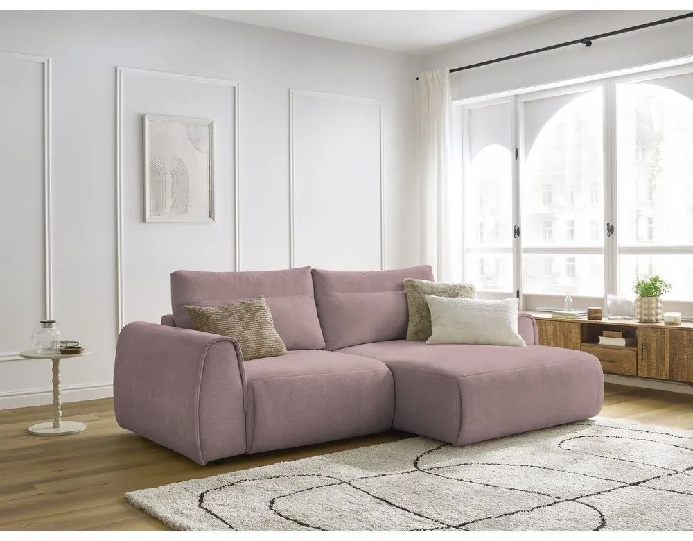 Divano angolare in rosa chiaro Aden – Bobochic Paris