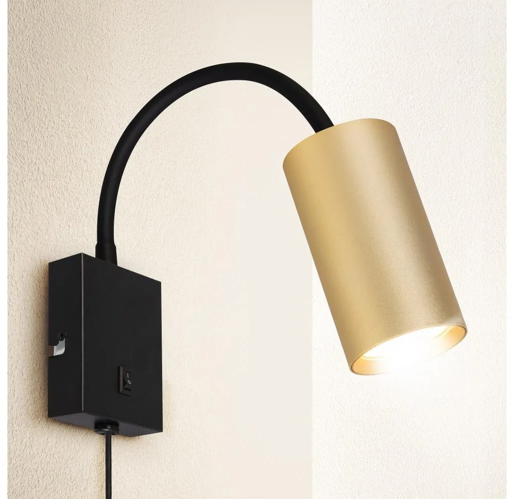 Brilagi - Lampada flessibile da muro SELE 1xGU10/30W/230V nero/oro