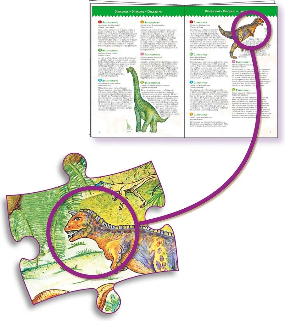 Un puzzle e un gioco di osservazione - dinosauri - 200 pezzi