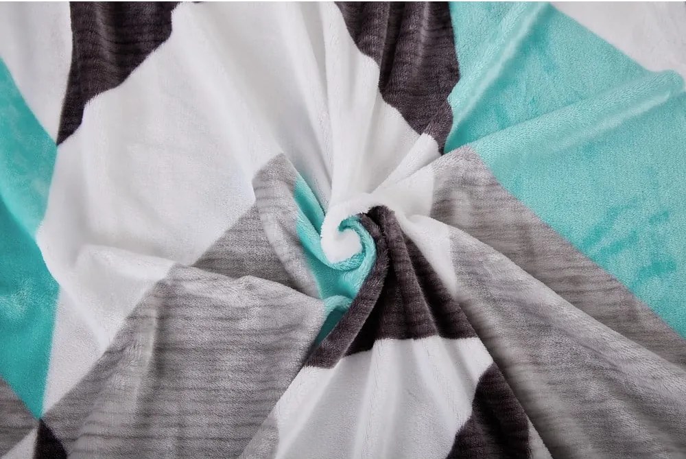 Biancheria da letto grigia/turchese in micropile per letto singolo 140x200 cm Abstract – My House