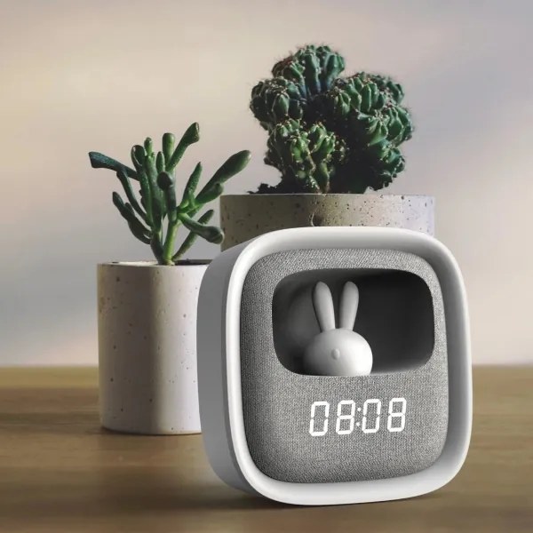 Lampada notturna dimmerabile LED con sveglia BUNNY LED/1,2W/5V 3000K