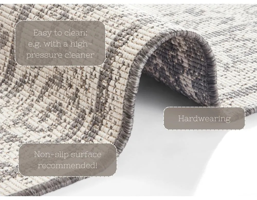 Tappeto da esterno grigio e crema , 80 x 150 cm Cebu - NORTHRUGS