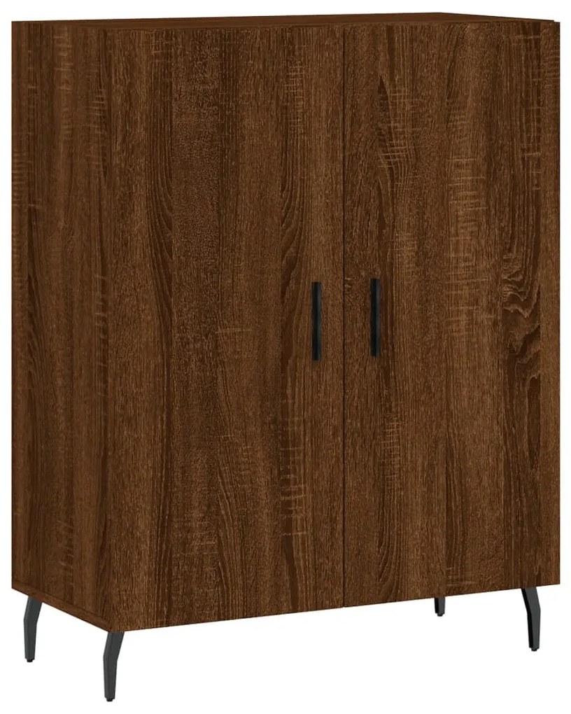 Credenza rovere marrone 69,5x34x90 cm in legno multistrato