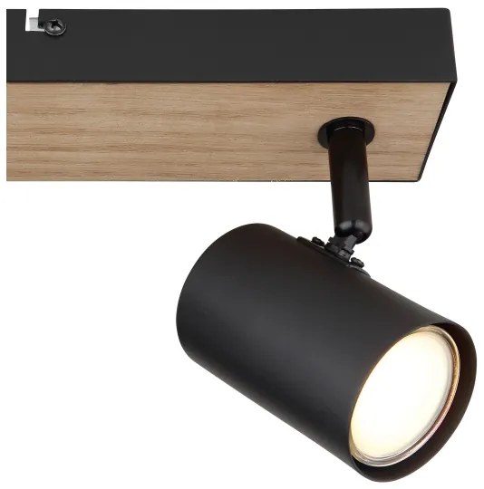 Globo 57911-2BW - Faretto ROBBY 2xGU10/35W/230V nero/marrone