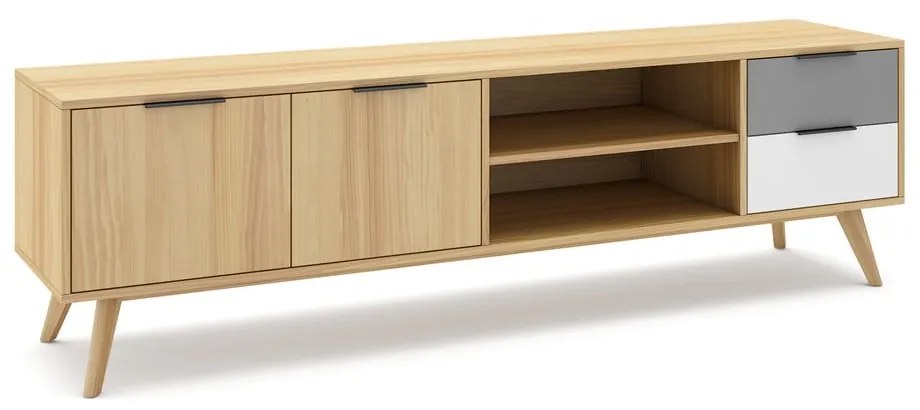 Tavolo TV in legno di pino di colore naturale 180x53 cm Elfa - Marckeric