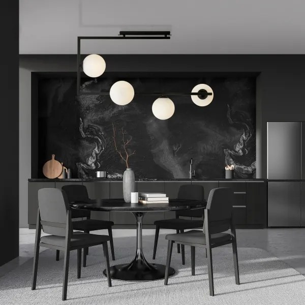 Lampadario a sospensione con supporto rigido SOMA 4xE14/10W/230V nero/bianco