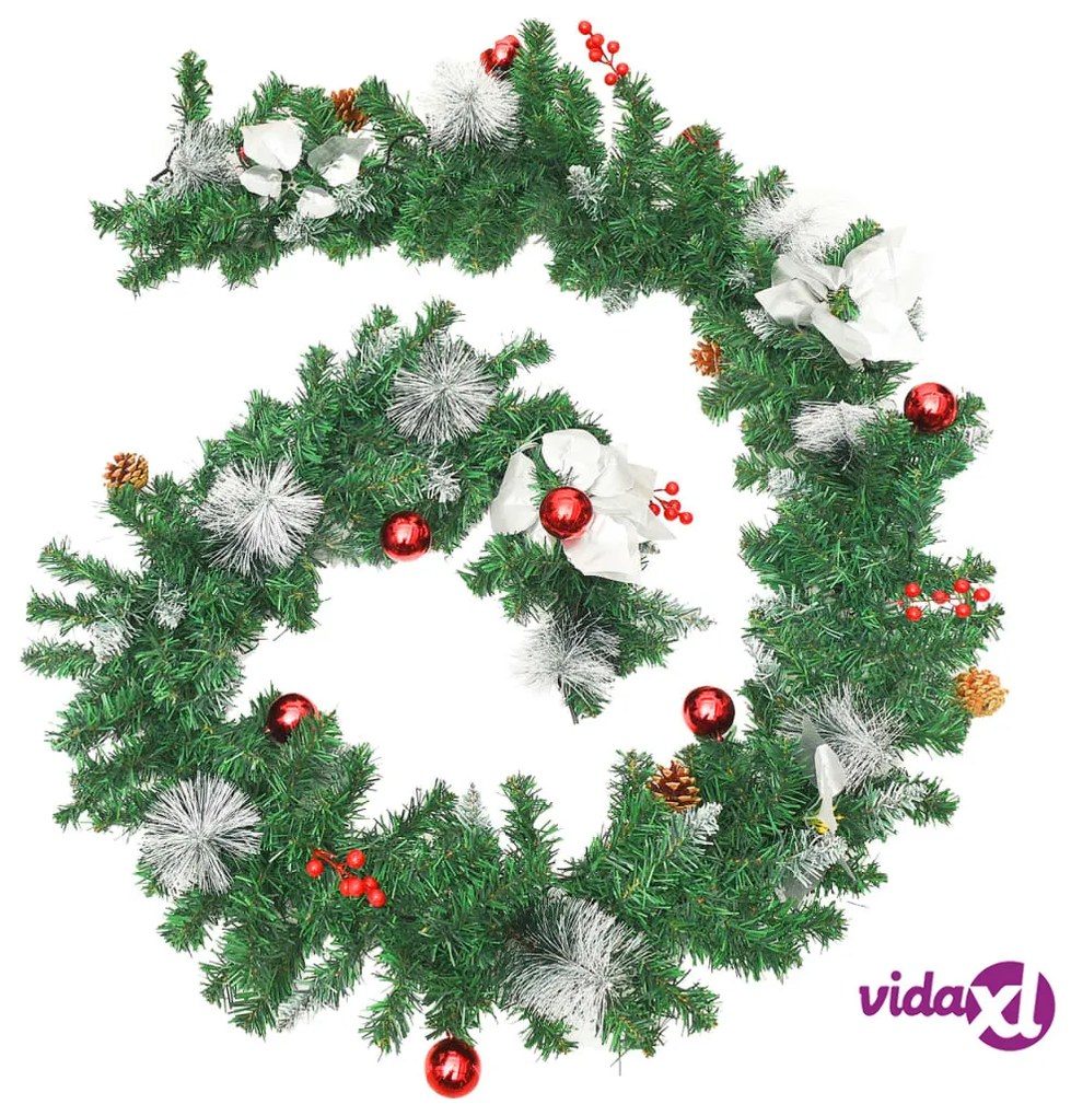 vidaXL Ghirlanda Natalizia con Luci a LED 2,7 m in PVC Verde