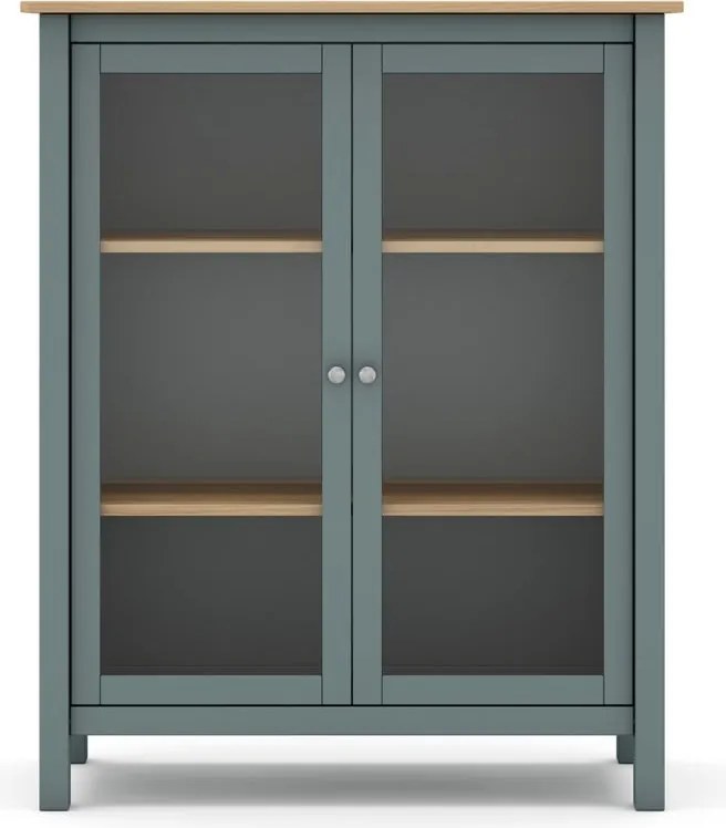 Vetrina verde polveroso in pino massiccio 90x110x40 cm Misti – Marckeric