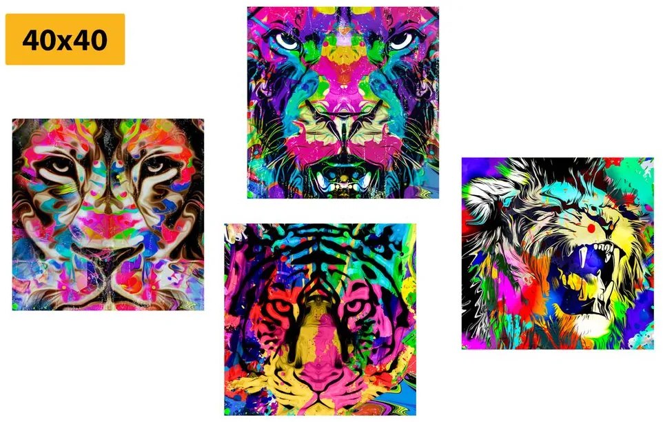 Set di quadri – Animali in stile pop art
