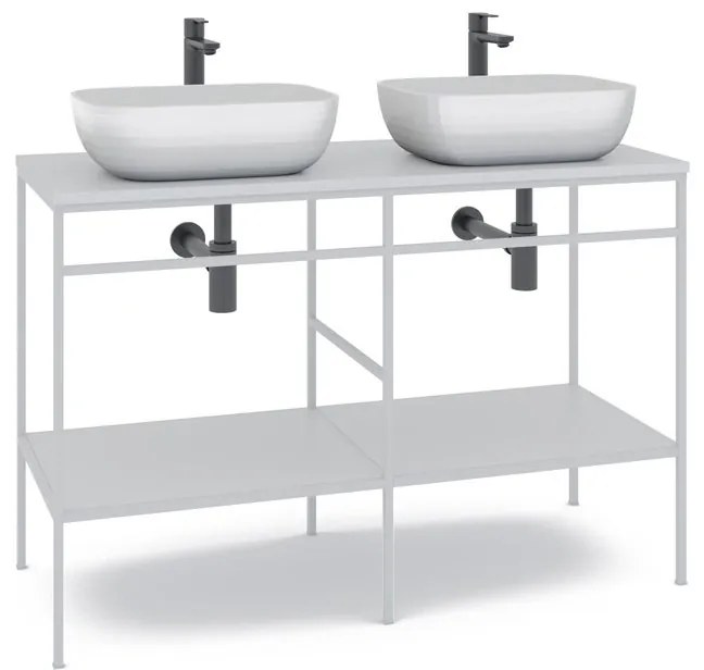 Mobile sottolavabo e lavabo Outline bianco L 120 x H 92 x P 45.5 cm