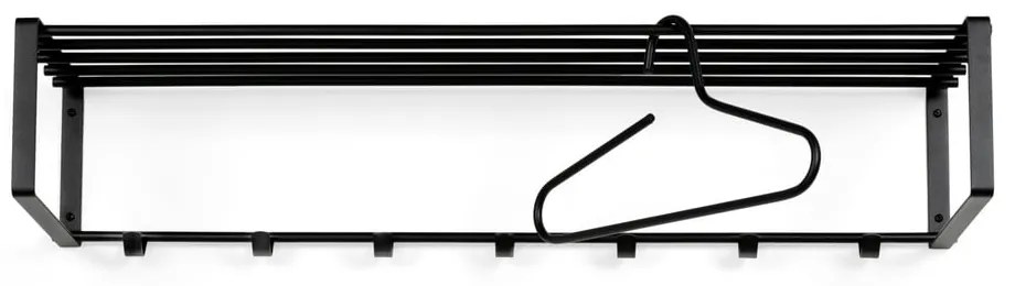 Attaccapanni da parete nero in metallo con scaffale 100 cm Rex – Spinder Design