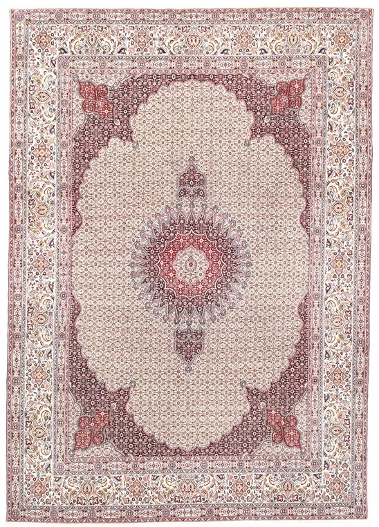 Moud Tappeto persiano 350 x 240 Beige (Iran) Annodato A Mano