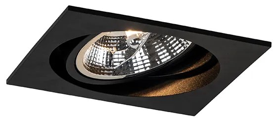 Set di 6 faretti orientabili a incasso quadrati neri - Chuck 111