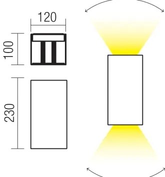 Redo 90552 - Applique LED da esterno VARY 2xLED/10W/230V 3000K IP54 bianca