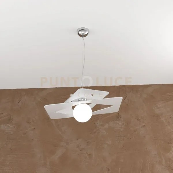 Wacky sospensione in metallo 45 cm 1 luce attacco e27 bianco