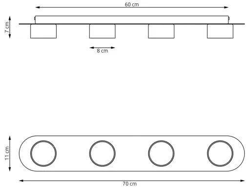 Plafoniera DIAZ 4xGX53/12W/230V nero