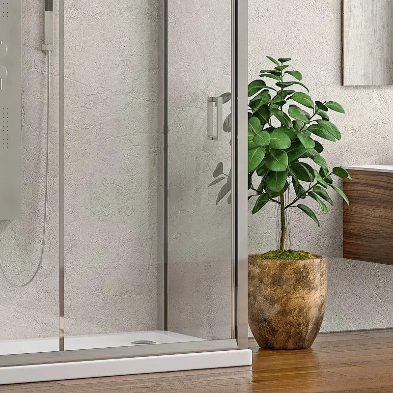 Box doccia 3 lati 80x100x80 apertura scorrevole vetro trasparente K410NS - KAMALU
