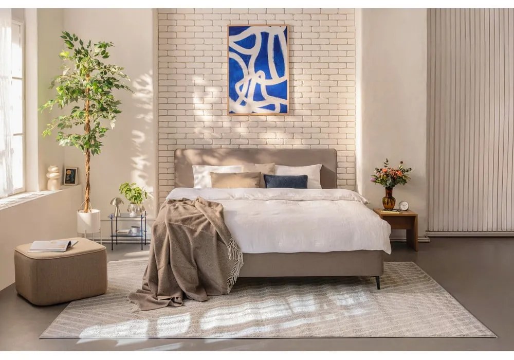 Letto matrimoniale imbottito grigio tortora con materasso incluso/con rete inclusa 160x200 cm Noira Slim – Bonami Selection