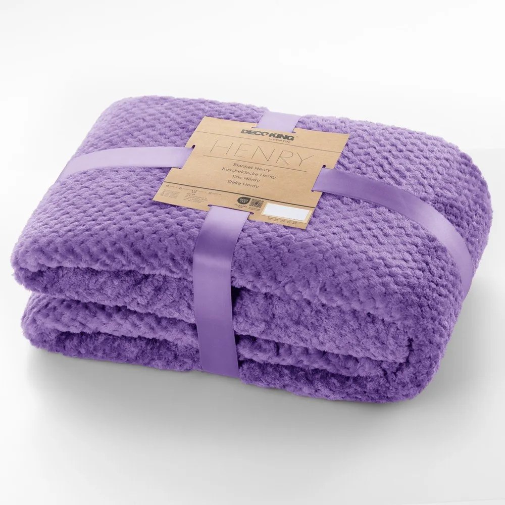 Coperta in microfibra viola, 70 x 150 cm Henry - DecoKing