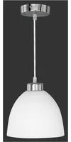 Sospensione Moderna Dallas Nichel 1xE27 Vetro Bianco 20 cm Trio Lighting