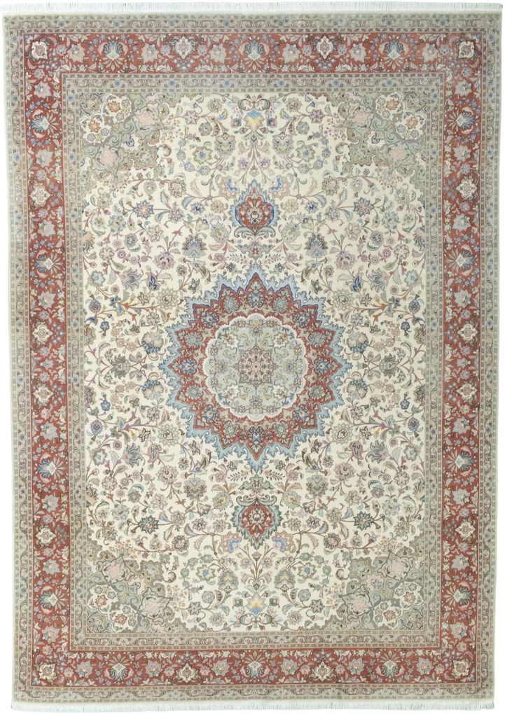 Tabriz Tappeto 350 x 250 Beige (Iran) Annodato A Mano