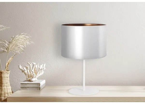 Duolla - Lampada da tavolo CANNES 1xE14/15W/230V diametro 20 cm argento/rame/bianco
